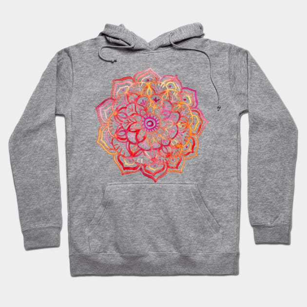 Watercolor Medallion in Sunset Colors Hoodie by micklyn